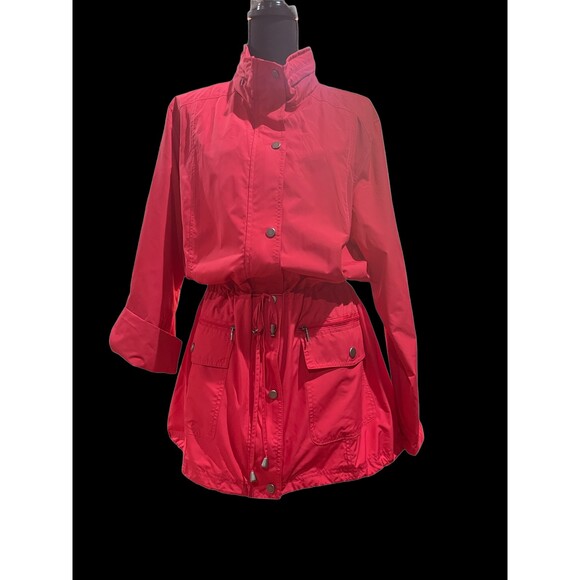 Style & Co Hot Pink Spring Jacket with hood that folds in to zippered collar. XL - Picture 6 of 9